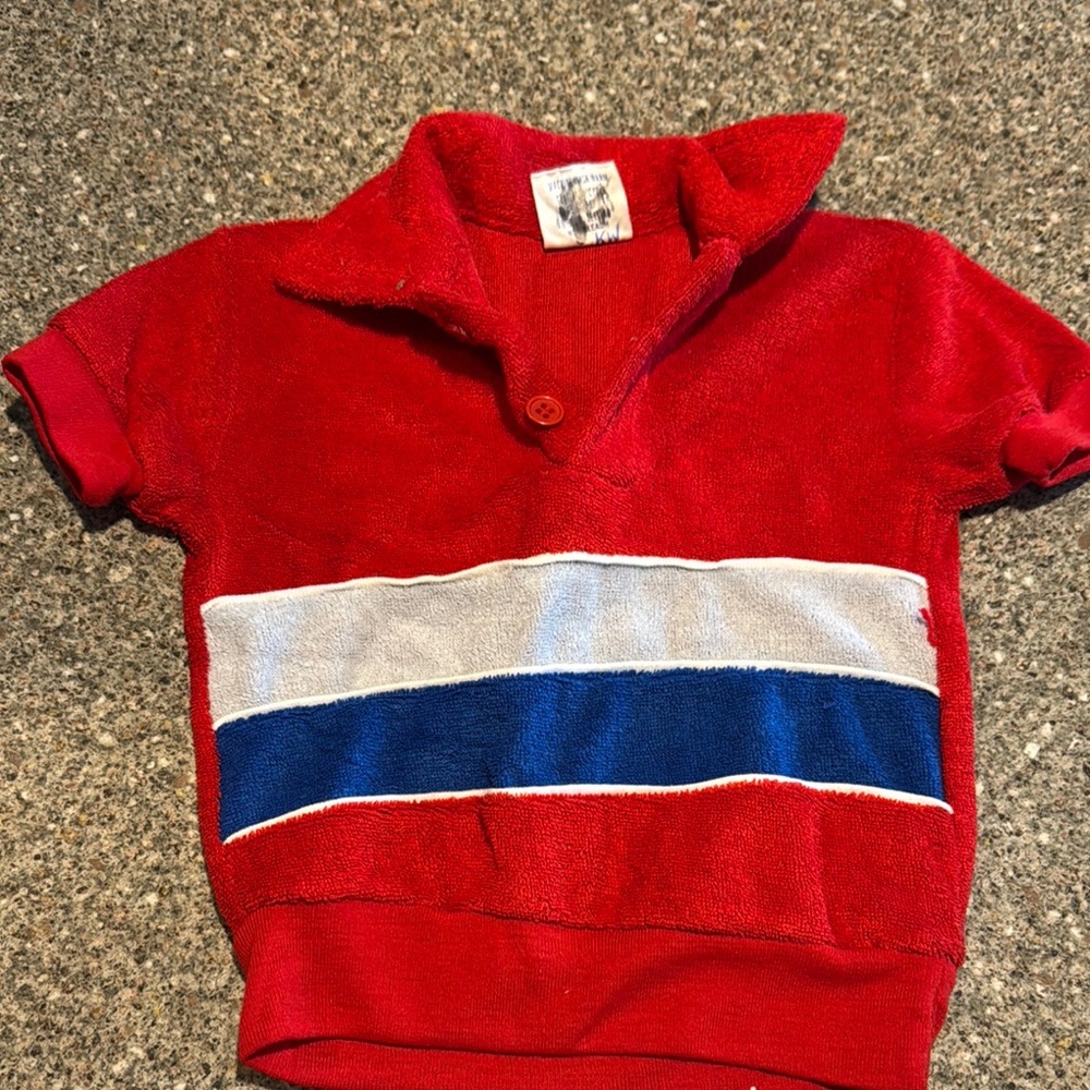 Vintage dawnelle terry cloth polo shirt